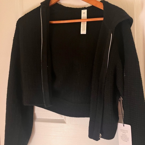 - ALO Cashmere Plush Waffle Full Zip Hoodie. NWT. Last call! - Picture 5 of 10